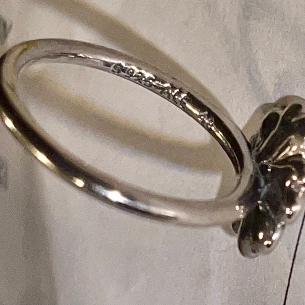Pandora Primrose Stackable Ring White Enamel Sizes - Picture 6 of 7